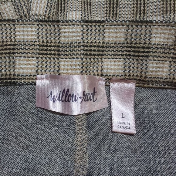 Willow & Root Women's Plaid Check Trouser Pant Size L Brown Black Tan career - Picture 7 of 15